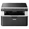 A black and white Brother DCP-1512E printer is shown from the front. Produktbild-Vorschau
