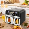 OYAJIA Doppelkammer-Heißluftfritteuse 2x5L | Airfryer 10L Produktbild-Vorschau 9