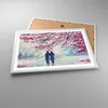 Gerahmtes Poster - Weißer Rahmen - Paar Paris Baum - 70x50 Produktbild-Vorschau 3