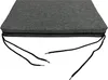 A grey cushion with black ties is shown against a white background. Podgląd zdjęcia produktu