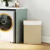 HOMCOM Bambus Wäschekorb mit Deckel 55 L Eck Wäschesammler Produktbild-Vorschau 2