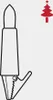 A line drawing of a light bulb with a clip attached to its base, and a small red Christmas tree icon in the upper right corner. Produktbild-Vorschau