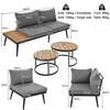 Diagrams and measurements of a garden lounge set. Produktbild-Vorschau