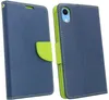 Elegante Buch-Tasche Hülle für iPhone XR in Blau Leder Produktbild-Vorschau 2