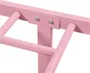 A close-up view of the connection points of a pink metal bed frame. Produktbild-Vorschau