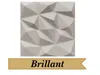 A 3D geometric wall panel is shown against a white background, with the word 'Brillant' below it on a decorative banner. Produktbild-Vorschau