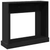 A black fireplace surround is shown against a white background. Voir les images du produit