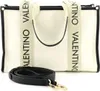 A studio shot of a beige tote bag with black trim and straps, and a detachable black shoulder strap. Anteprima dell’immagine prodotto