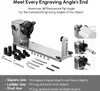 A product image showcasing a rotary roller engraving accessory with various attachments and examples of its use. Náhled obrázku produktu