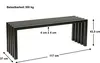 A black metal garden bench with dimensions and load capacity indicated. Produktbild-Vorschau