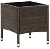 vidaXL Zahradní stůl hnědý 40x40x45 cm Poly ratan Náhled obrázku produktu 5