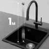 Granitspüle Küchenspüle 40 x 45 cm Einzelspüle  schwarz Produktbild-Vorschau 7