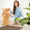 Relaxdays Klapphocker Bambus, natürliche Optik, niedrig, Produktbild-Vorschau 5