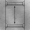 A close-up view of a concrete-like surface with black geometric outlines and a double-headed arrow pointing vertically. Produktbild-Vorschau