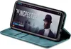 A smartphone in a flip case is propped open, displaying a movie interface on its screen. Produktbild-Vorschau