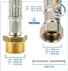 tecuro Flexschlauch Panzerschlauch DN 13 - 1/2 ÜWM x 1/2 AG Produktbild-Vorschau 3