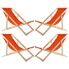 4x Gartenstrandkorb aus Holz orange Produktbild-Vorschau 1