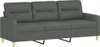 A dark gray three-seater sofa is shown from the front on a white background. Produktbild-Vorschau
