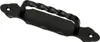 A black metal door handle with a twisted grip. Produktbild-Vorschau