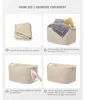 Panier à linge pliable, 63 litres, en coton tressé, beige, Voir les images du produit 7