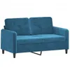 2-Sitzer-Sofa mit Zierkissen Blau 120 cm Samt Produktbild-Vorschau 1