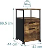 Cassettiera con rotelle Relaxdays, 2 cassetti, cartelle Anteprima dell’immagine prodotto 4