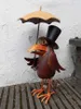 Gartenfigur Standfigur Gartendeko lustiger Rabe m. Schirm Produktbild-Vorschau 3