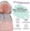styleBREAKER Damen Strick Bommelmütze mit Farbverlauf und Produktbild-Vorschau 5