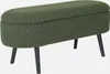 A product shot of a green storage bench with black legs against a white background. Produktbild-Vorschau