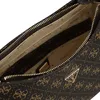 Close-up view of the interior of a brown logo-print shoulder bag. Náhľad obrázku produktu