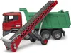 A toy dump truck with a conveyor belt attachment. Náhled obrázku produktu
