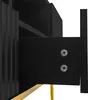 MODFU Meuble TV Noir avec 2 Portes et 2 Tiroirs, Meuble Bas Voir les images du produit 6
