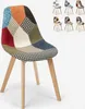Sedia patchwork in legno e tessuto per cucina bar Anteprima dell’immagine prodotto 6
