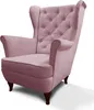 Rosa Ohrensessel aus Velours Falco 86 cm Sessel mit Produktbild-Vorschau 2