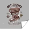 MuchoWow® Poster Kaffeemaschine - Tasse - Retro - Zeichnung Produktbild-Vorschau 1