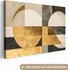 Leinwand Bilder 90x60 cm - Abstrakte Formen - Gold - Beige, Produktbild-Vorschau 1