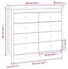 vidaXL Boční skříňka bílá 100x40x90 cm Borovicový masiv Náhled obrázku produktu 8