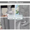 A collage of four images showing details of a gray sheer curtain. Anteprima dell’immagine prodotto