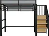 90 x 200 cm großes Metall-Hochbett mit sicherer Leiter und Produktbild-Vorschau 7