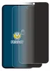 A privacy screen protector for a smartphone is shown with a graphic overlay indicating privacy and security. Produktbild-Vorschau