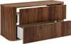 A dark brown vanity cabinet with two drawers, each with a gold handle, is shown against a white background. Náhled obrázku produktu