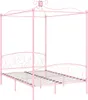 vidaXL Himmelbett-Gestell Rosa Metall 140 x 200 cm Produktbild-Vorschau 1
