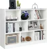 A white bookshelf filled with various decorative items and books. Voir les images du produit