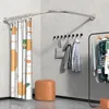 Duschvorhangstange L-Form ausziehbar halbrund 90-130 cm für Produktbild-Vorschau 4