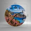 Wanduhr - Rund - Glasuhr - Meer Sommer Blume - 30x30cm - Produktbild-Vorschau 3