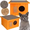 Springos® Katzenhaus aus Holz Outdoor Katzenhütte 49,5 x 58 Produktbild-Vorschau 6