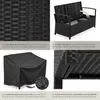 tectake® Rattan-Gartenbank, 2-Sitzer, wetterfest, Stauraum Produktbild-Vorschau 4