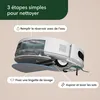 An illustration showing the three steps to clean with a robot vacuum cleaner. Náhľad obrázku produktu