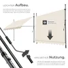 tectake® Klemmmarkise mit Handkurbel einfache Montage Produktbild-Vorschau 3