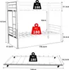 Sweiko Hochbelastbares, stabiles Meta Twin over Twin Produktbild-Vorschau 9